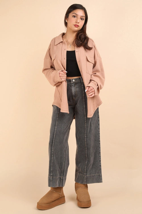 COZY BLUSH SHACKET