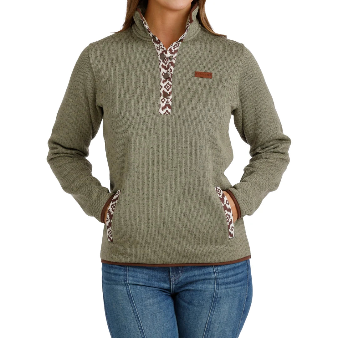 WM OLIVE FLEECE PULLOVER