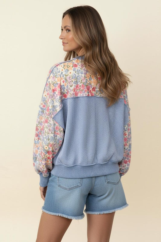 FLORAL CREW NECK TOP