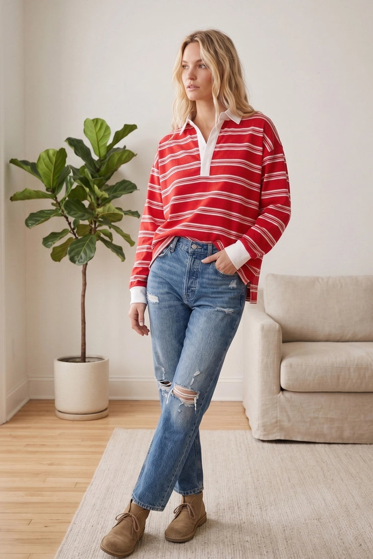 RUGBY RED PULLOVER