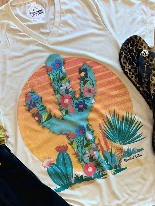 FLORAL CACTUS TEE