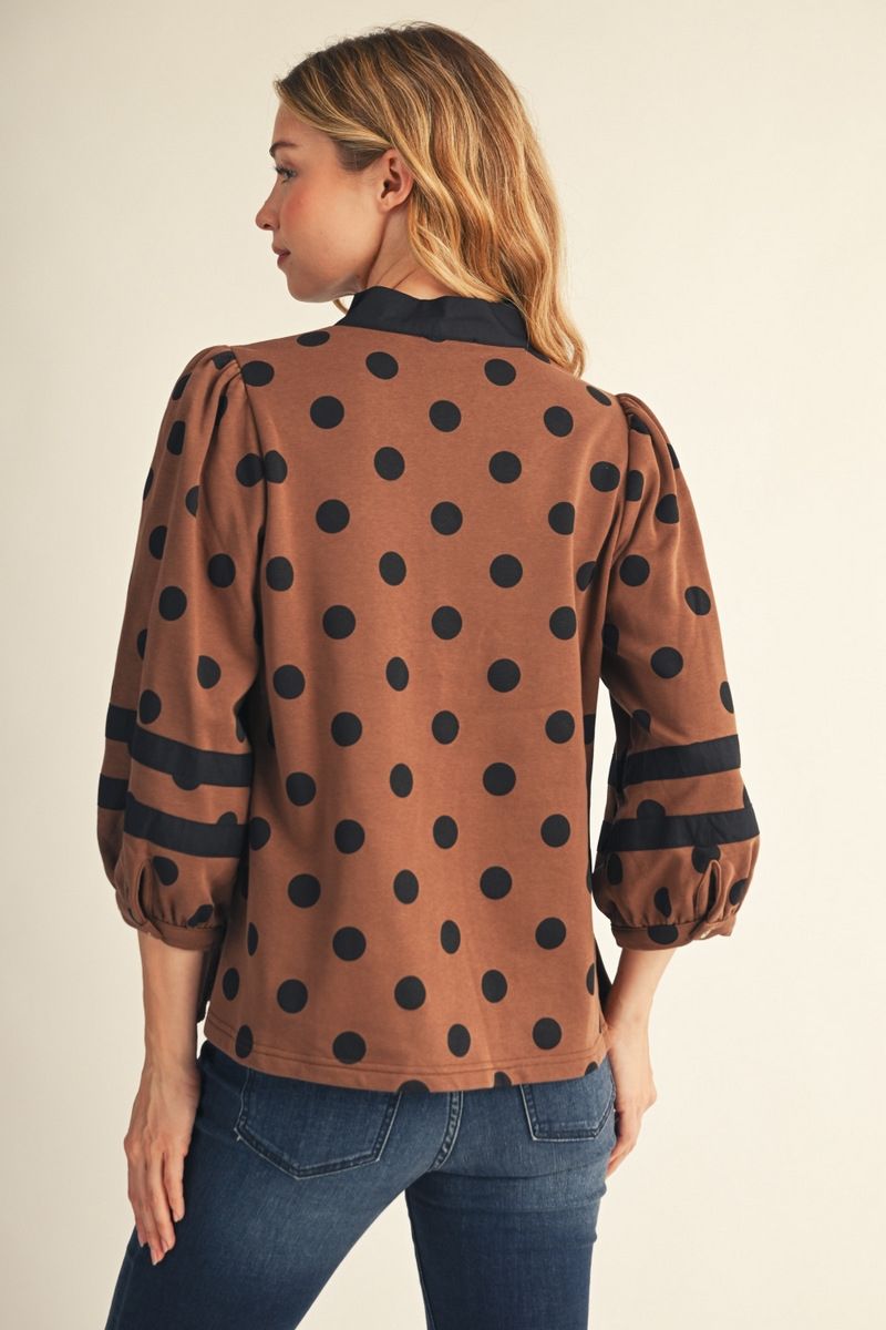 DOTTIE DOT BROWN TOP