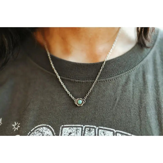 AUTHENTIC TURQUOISE STONE FLOWER NECKLACE