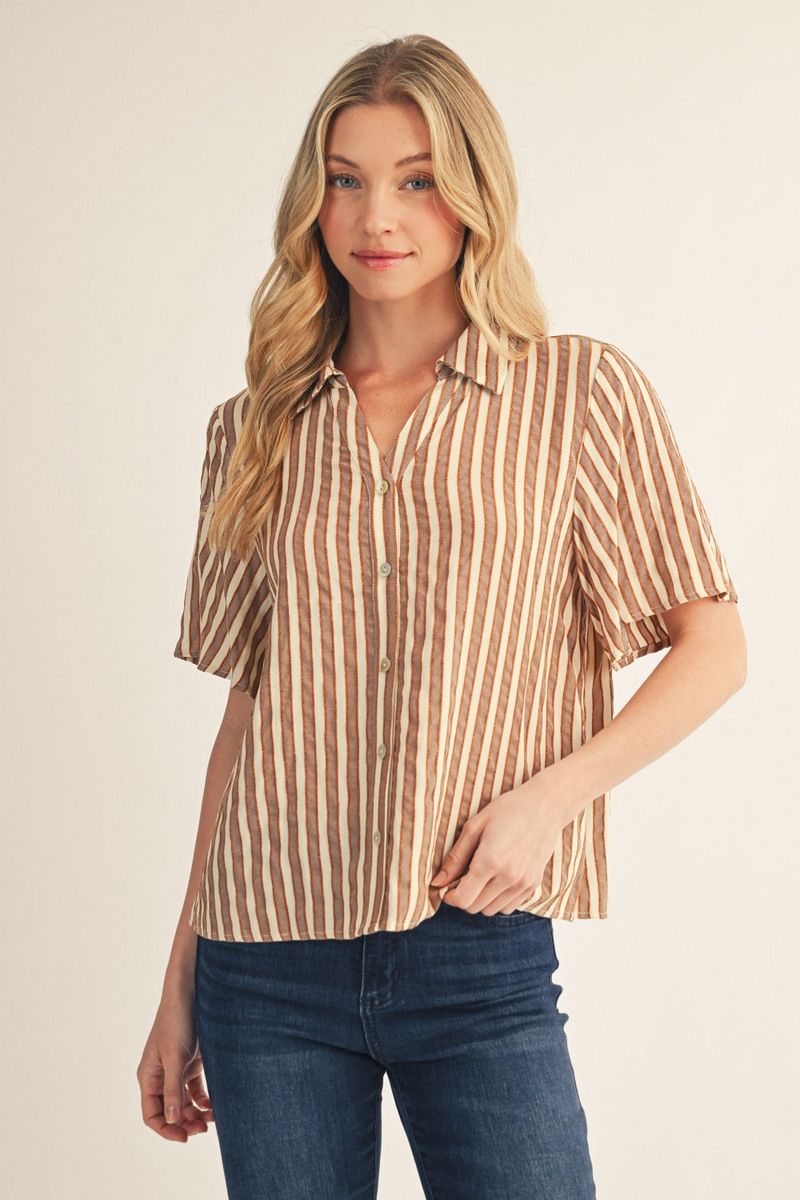 LOTTA RUFFLE MOCHA TOP