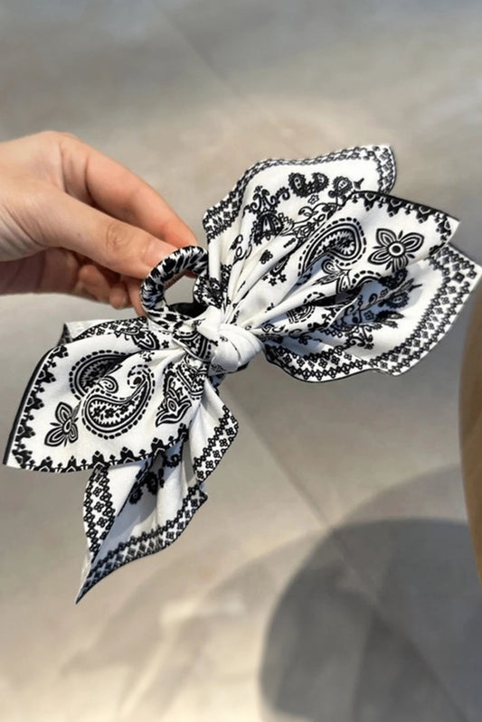 PAISLEY FLORAL BOW HAIR CLIP