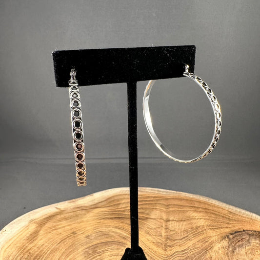 Oxidized Circle Hoops