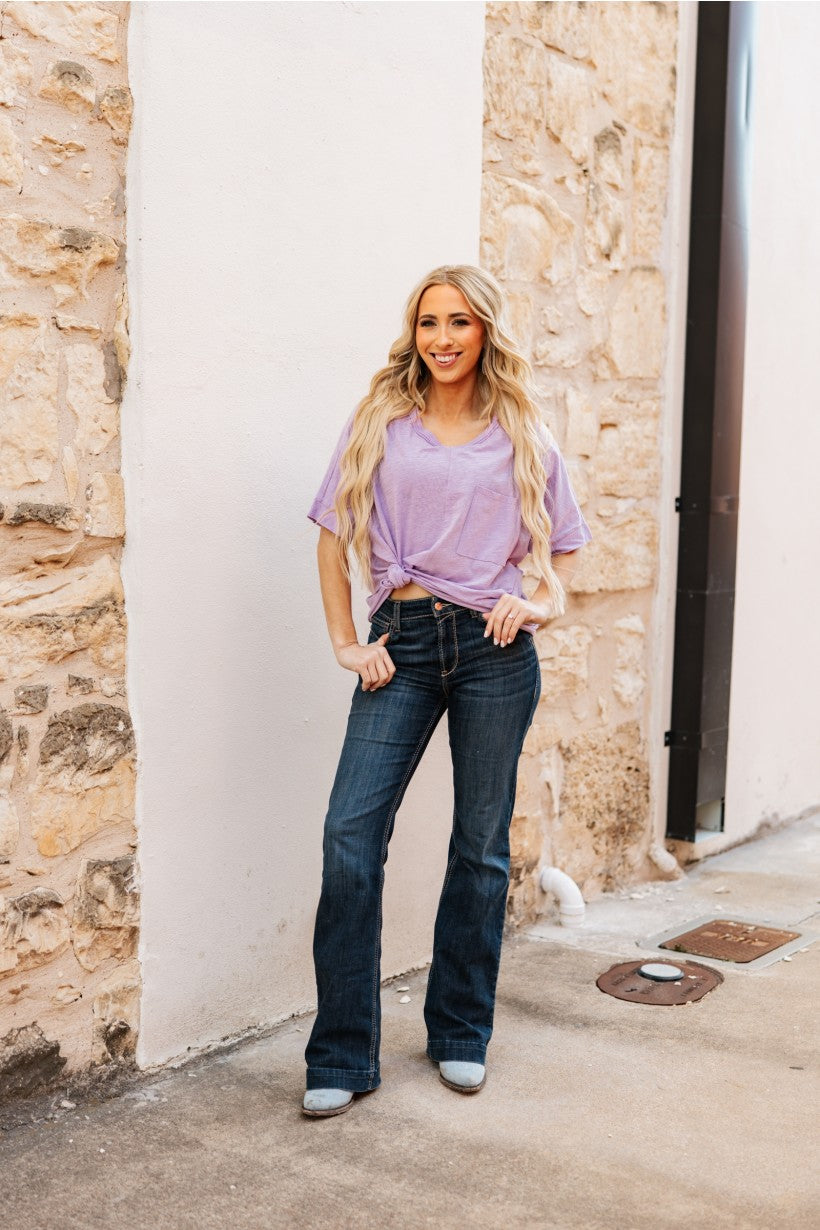 ROUND NECK BASIC LILAC TEE