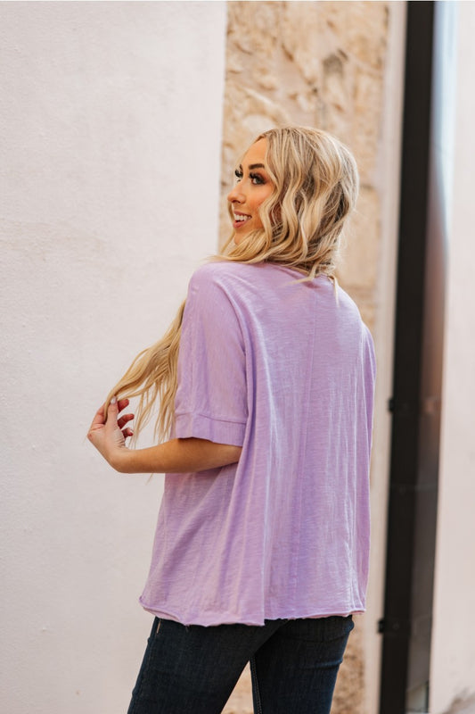 ROUND NECK BASIC LILAC TEE