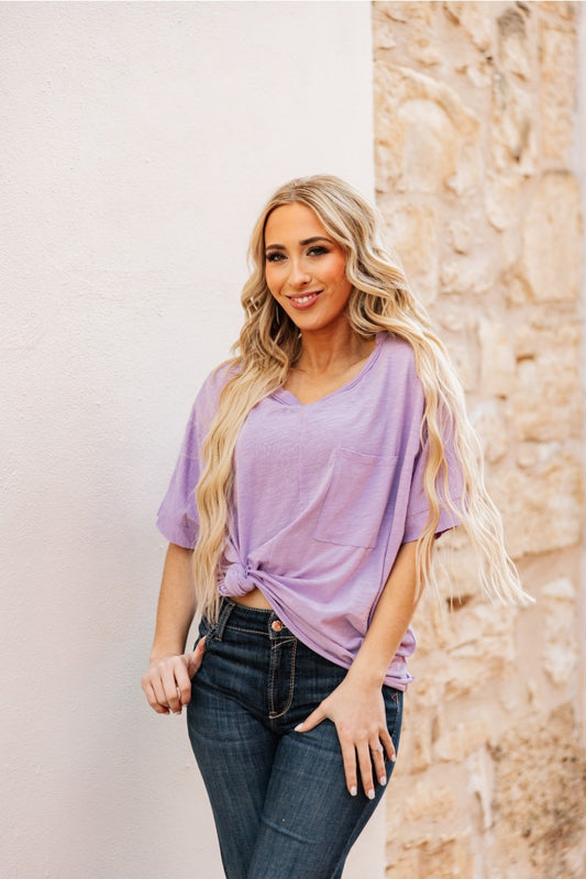 ROUND NECK BASIC LILAC TEE