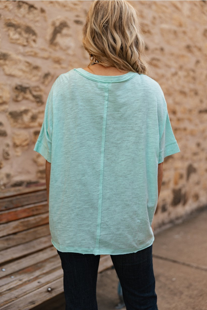 ROUND NECK BASIC MINT TEE