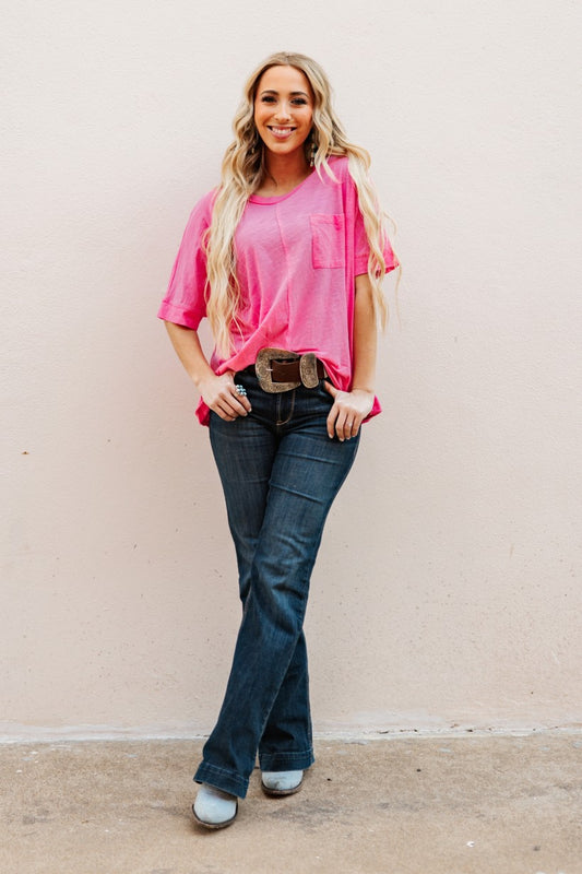 ROUND NECK BASIC PINK TEE