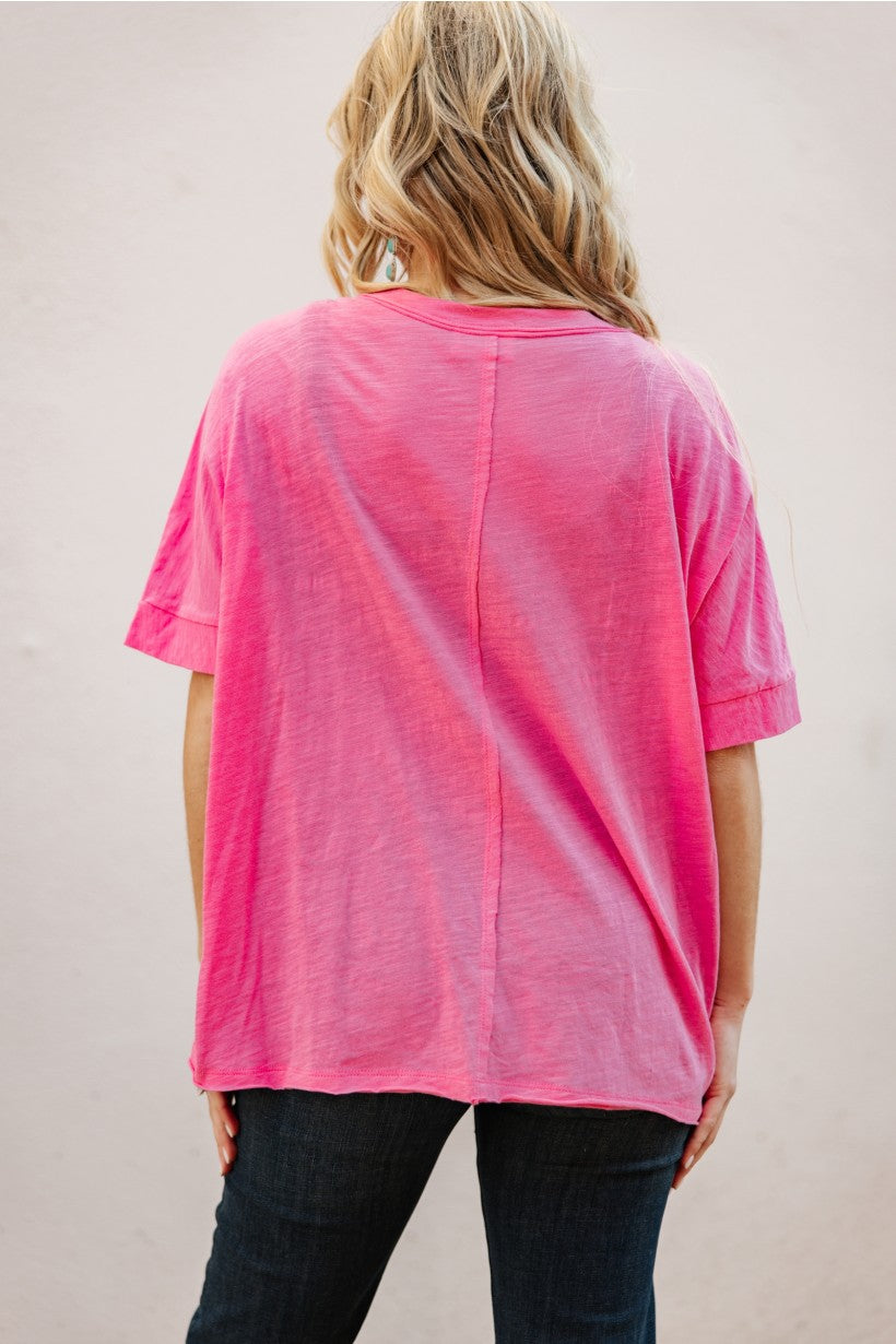 ROUND NECK BASIC PINK TEE