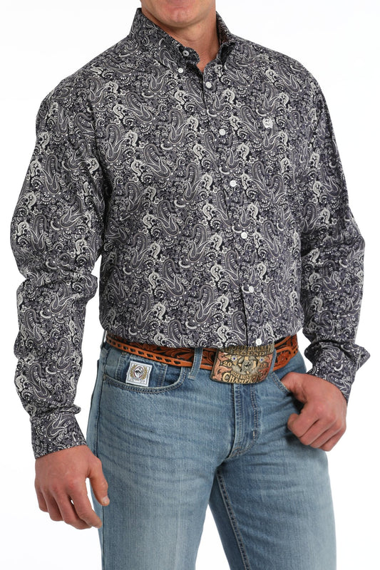 CINCH MN PURPLE PAISLEY LS