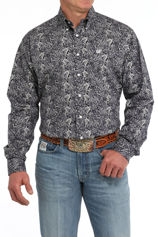CINCH MN PURPLE PAISLEY LS