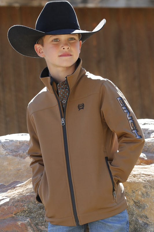 CINCH BOYS BRN BONDED JACKET