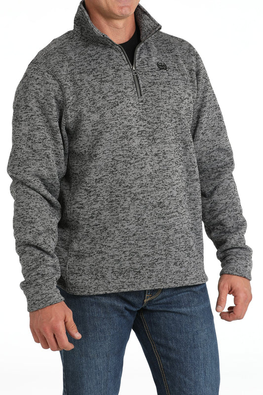 CINCH MN GREY 1/4 ZIP SWEATER