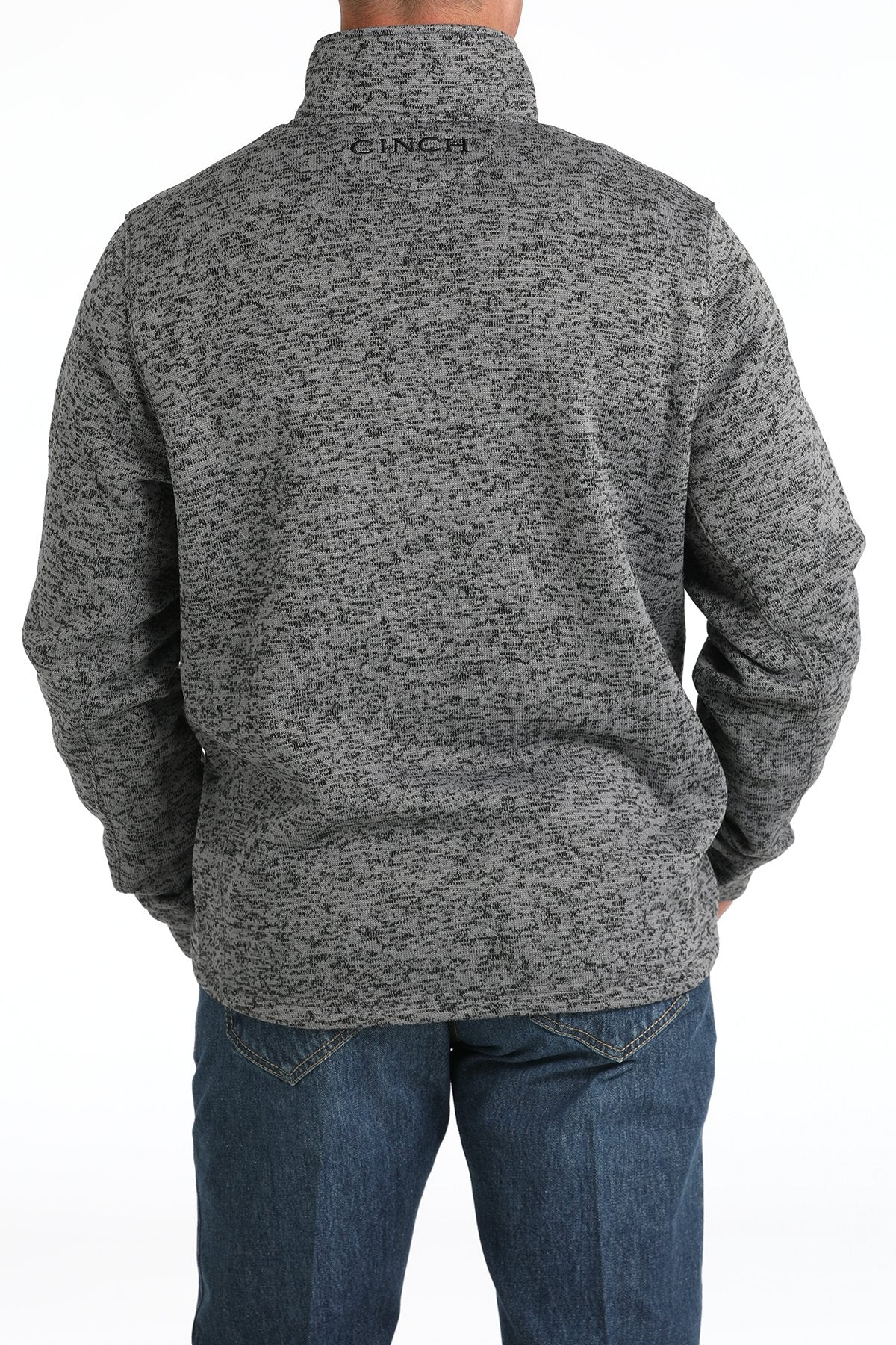 CINCH MN GREY 1/4 ZIP SWEATER