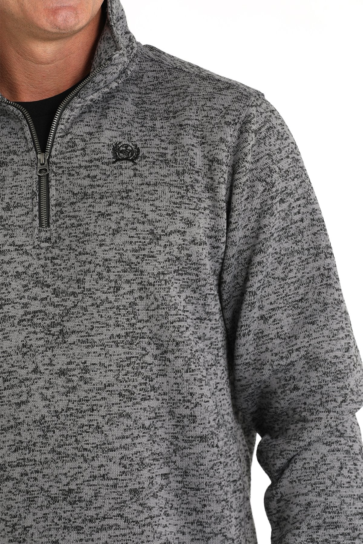 CINCH MN GREY 1/4 ZIP SWEATER