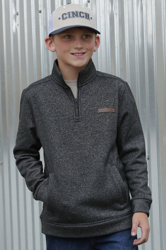 CINCH BOY BLACK 1/2 ZIP PULLOVER
