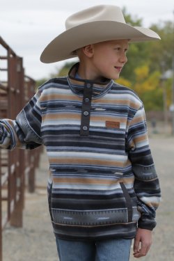 CINCH BOY BLK/TAN FLEECE