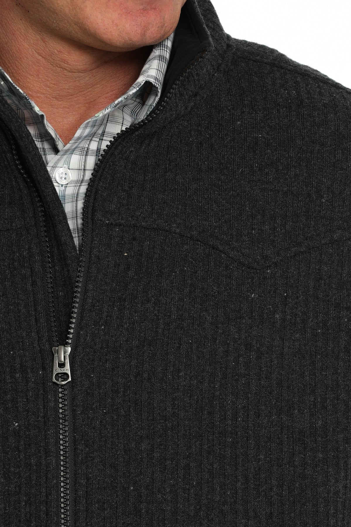CINCH MN WOOL YOKE VEST