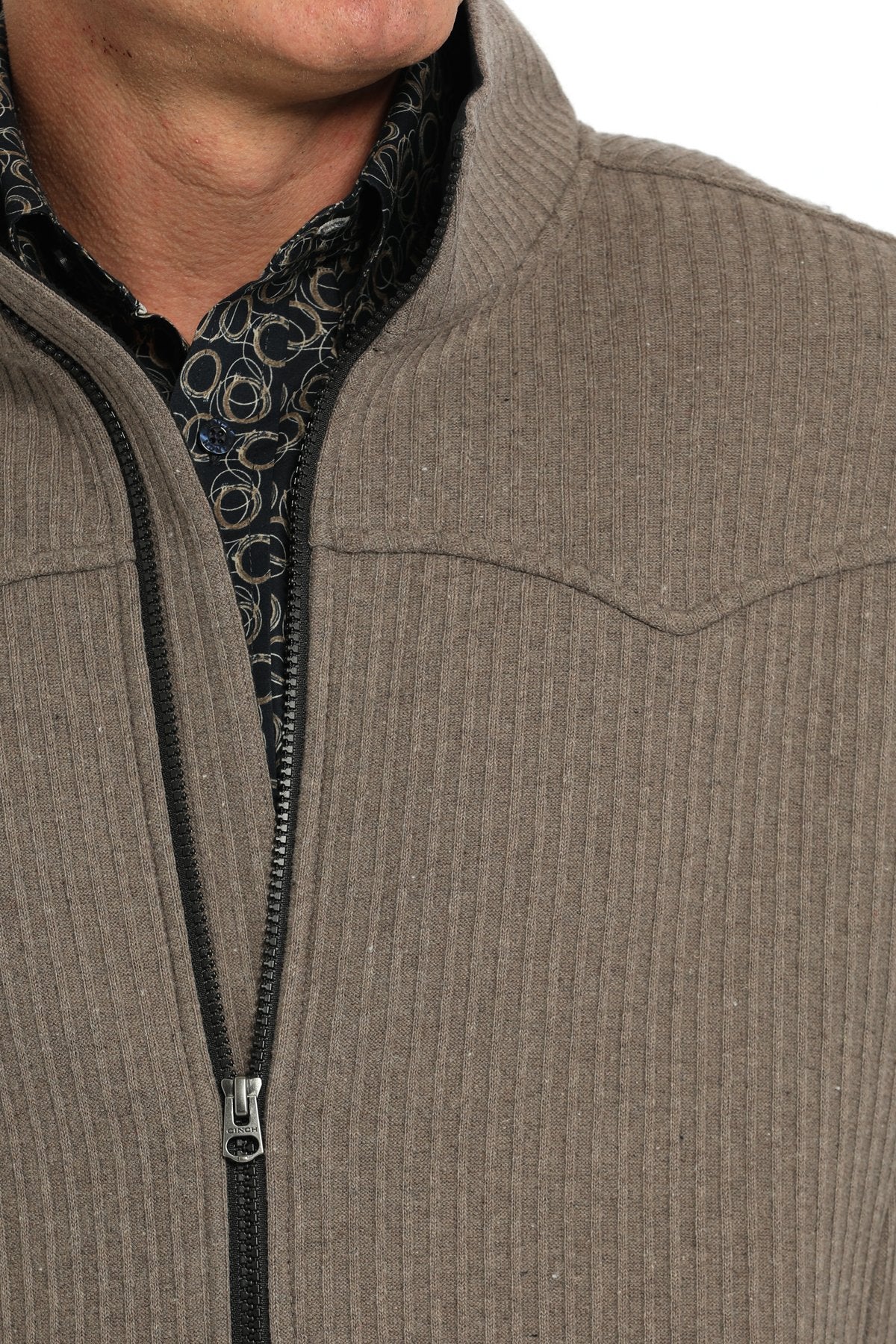 CINCH MN WOOL KHAKI YOKE VEST