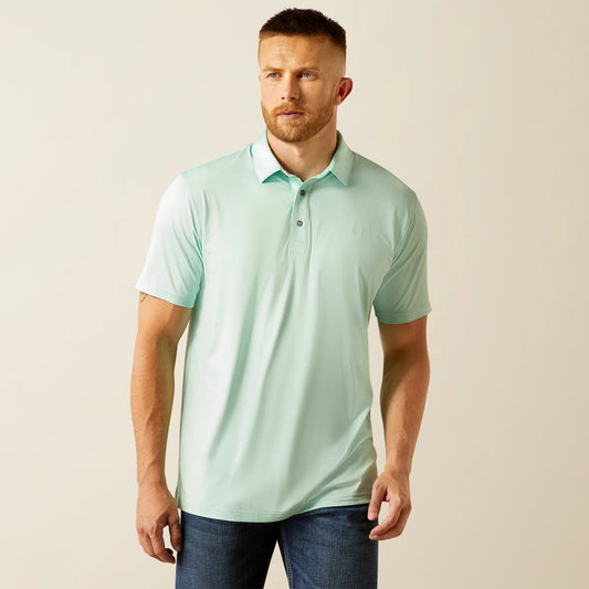 ARIAT MN FITTED AQUA POLO