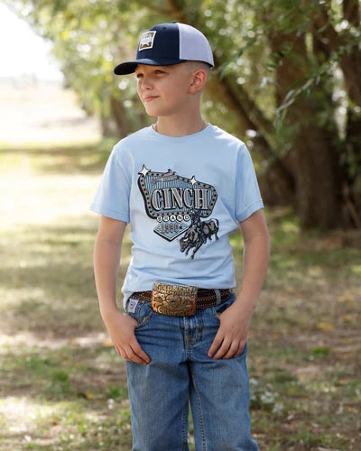 BOYS CINCH UP LIGHT BLUE SS TEE