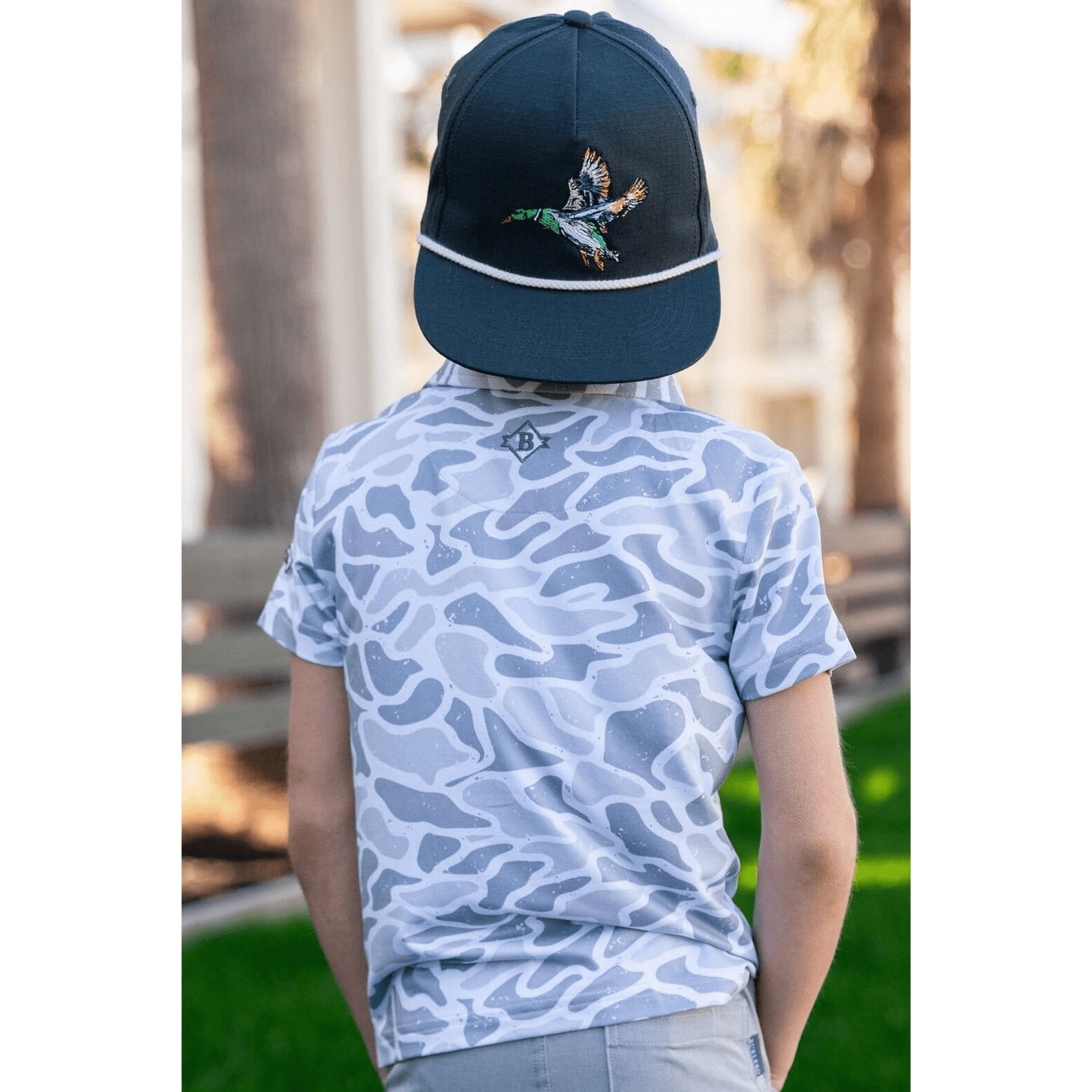 YOUTH POLO WHITE CAMO