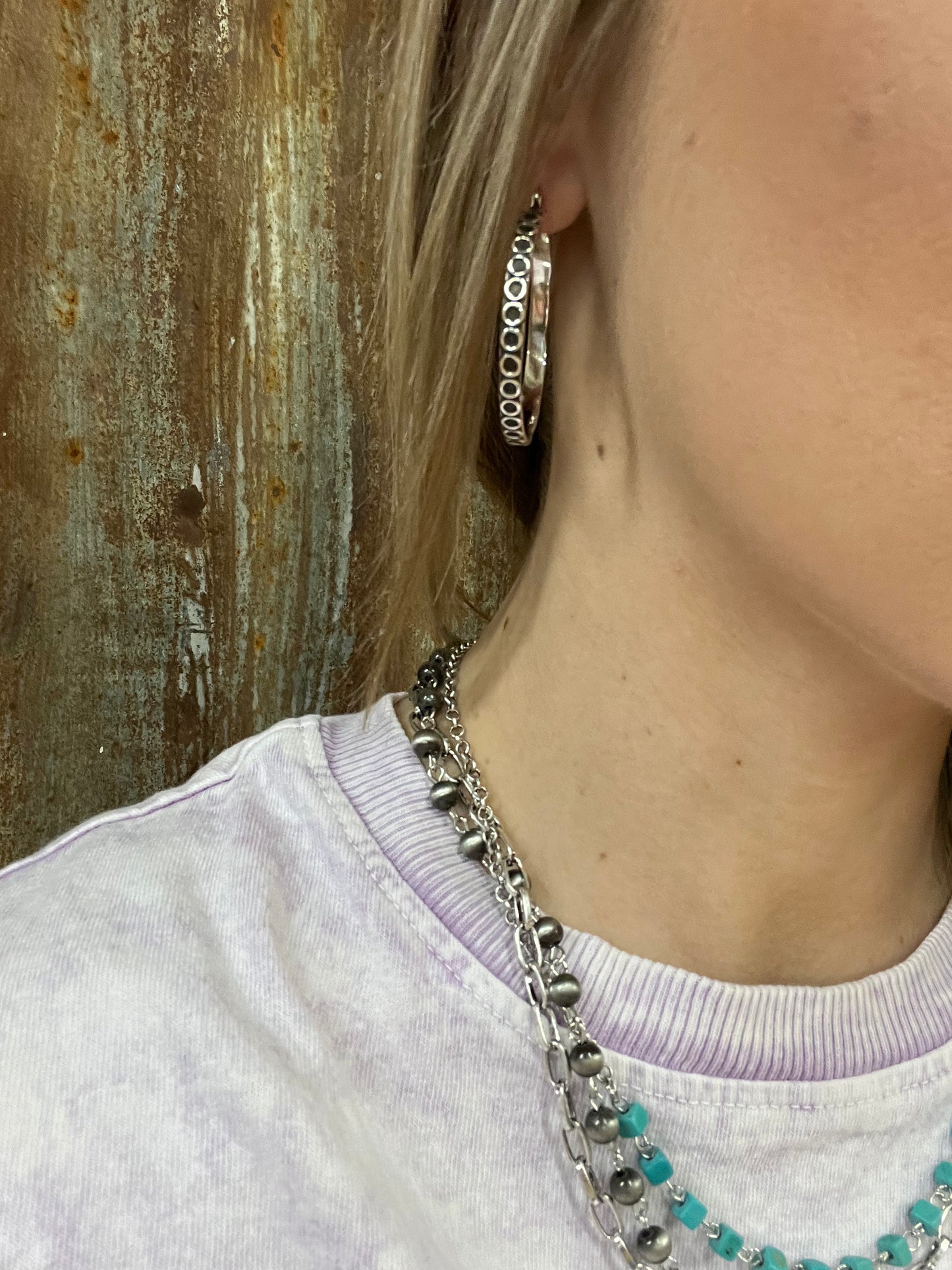 Oxidized Circle Hoops