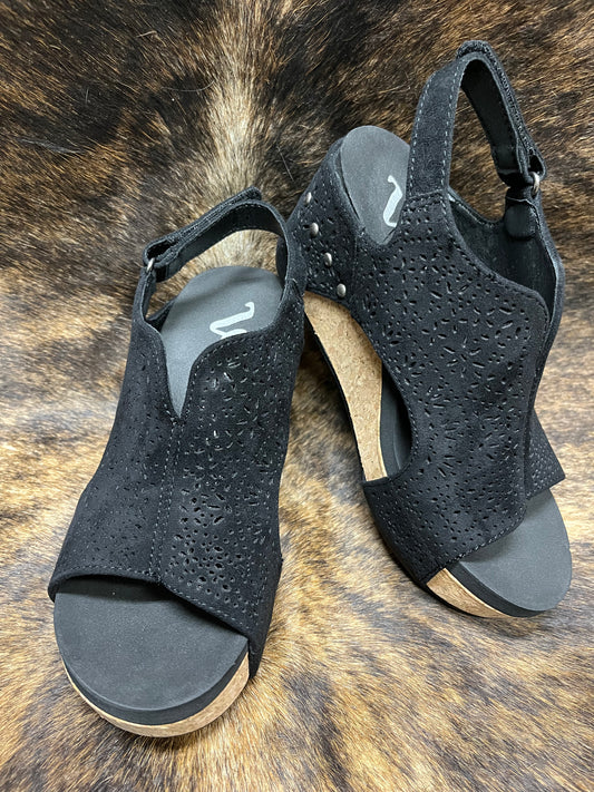 Very G Free Fly Black Wedge Sandal