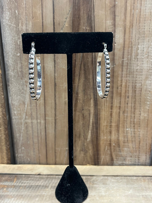 Oval Oxidized Ball Hoops