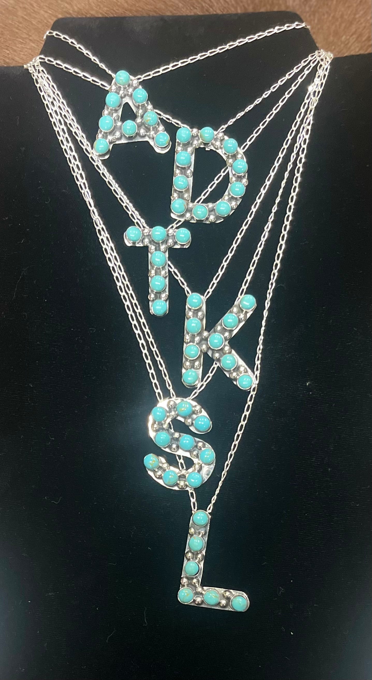 Authentic Turquoise Initial Necklace