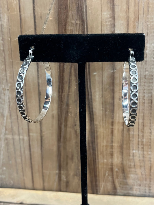 Oxidized Circle Hoops