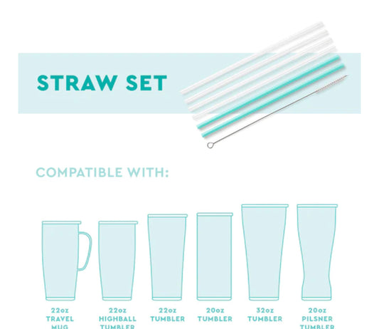 Buffalo Plaid&Tree Straw Set