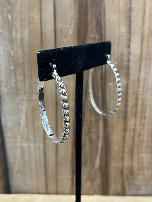 Oval Oxidized Ball Hoops