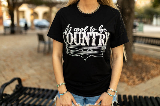 Cool To Be Country Black Tee