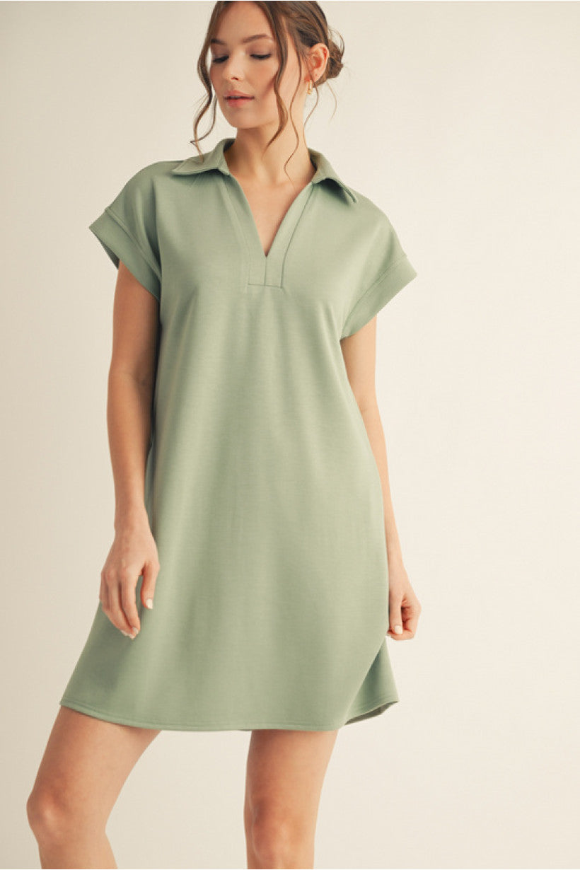 COLLARED CLASSIC SAGE DRESS