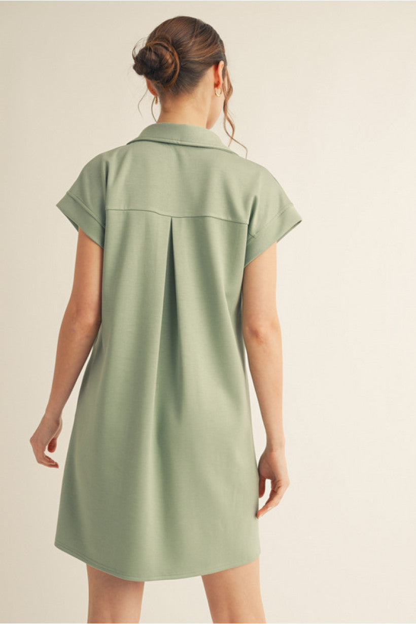 COLLARED CLASSIC SAGE DRESS