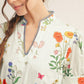 FLORAL SCALLOP LIGHT BLUE DRESS