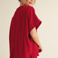 BOXED COLLAR SS BURG TOP