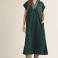 DROP SHOULDER HUNTER GREEN DRESS