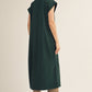 DROP SHOULDER HUNTER GREEN DRESS