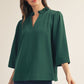 CRINKLED SOLID HUNTER GREEN TOP