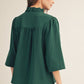 CRINKLED SOLID HUNTER GREEN TOP