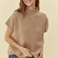 MOCK NECK TAUPE TOP