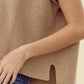 MOCK NECK TAUPE TOP