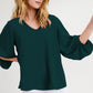 V-NECK BUBBLE SLEEVE H GREEN