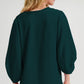 V-NECK BUBBLE SLEEVE H GREEN