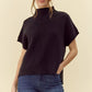 MOCK NECK BLK TOP